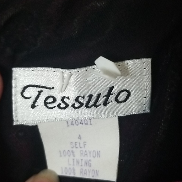 Tessuto Magenta Dress w Black White & Pink Paisley - Picture 6 of 6